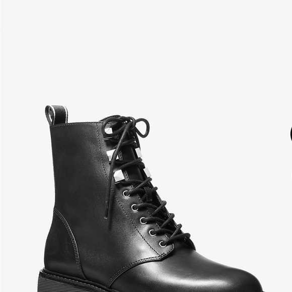 Michael Kors Black Combat Boots - Picture 1 of 5